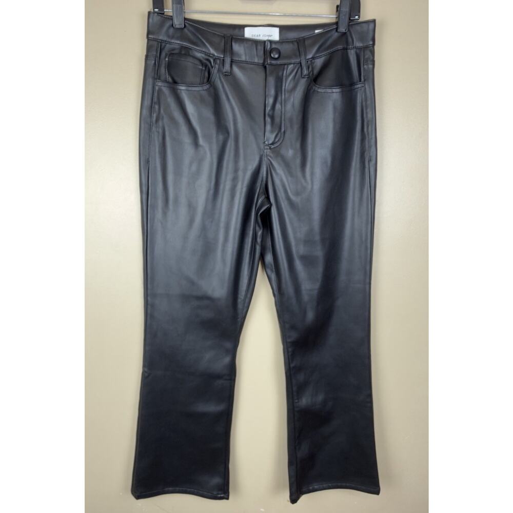 Dear John Jeanne Cropped Flare Mid Rise Vegan Leather Pants Women’s Size 29 - Picture 3 of 14